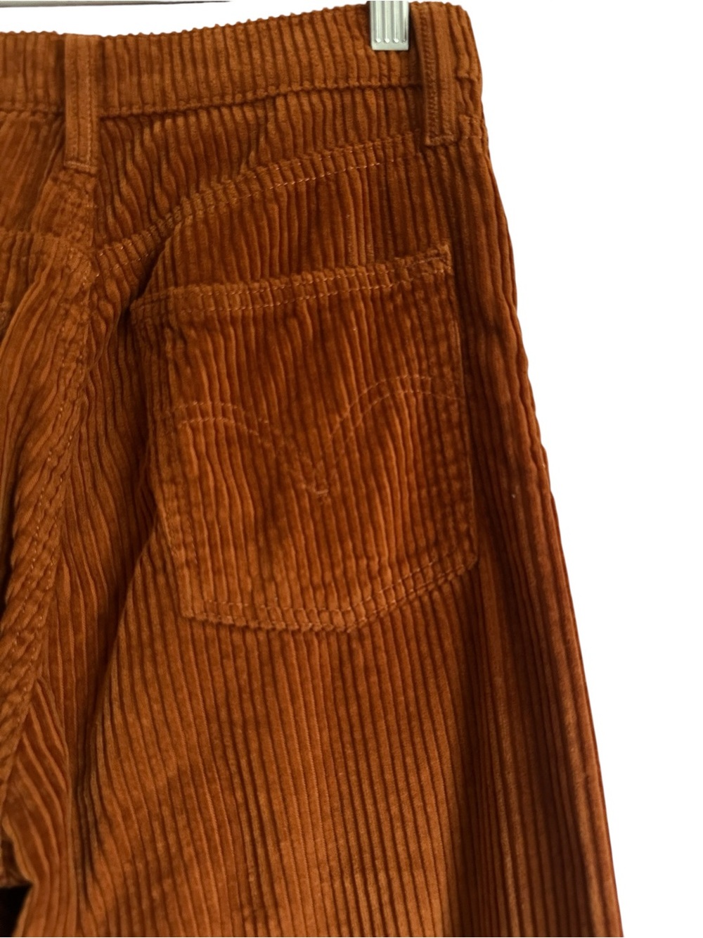 Levi’s Ribcage Wide Leg Corduroy Crop Pants Burnt Orange High Rise 27 - Picture 5 of 12